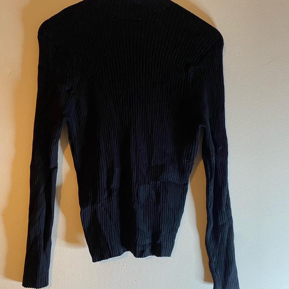 Zara Black Ribbed Knit Top